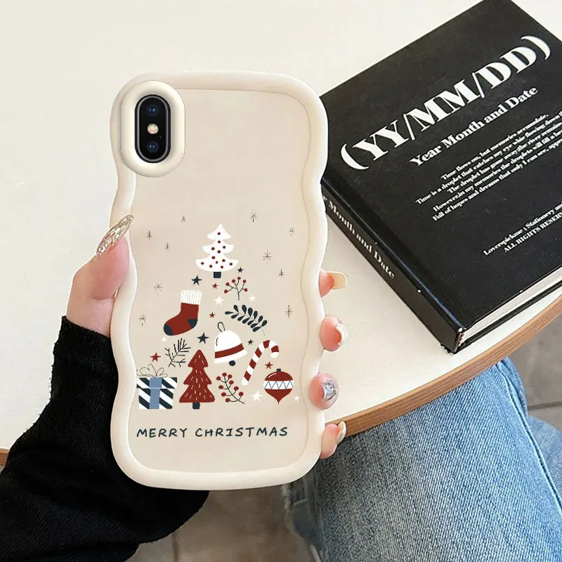 Funny Christmas Macalong Phone Case for iPhone 7 8 PLUS SE 2020 2022 X XS MAX Soft Coque Wavy edged Shockproof Cover