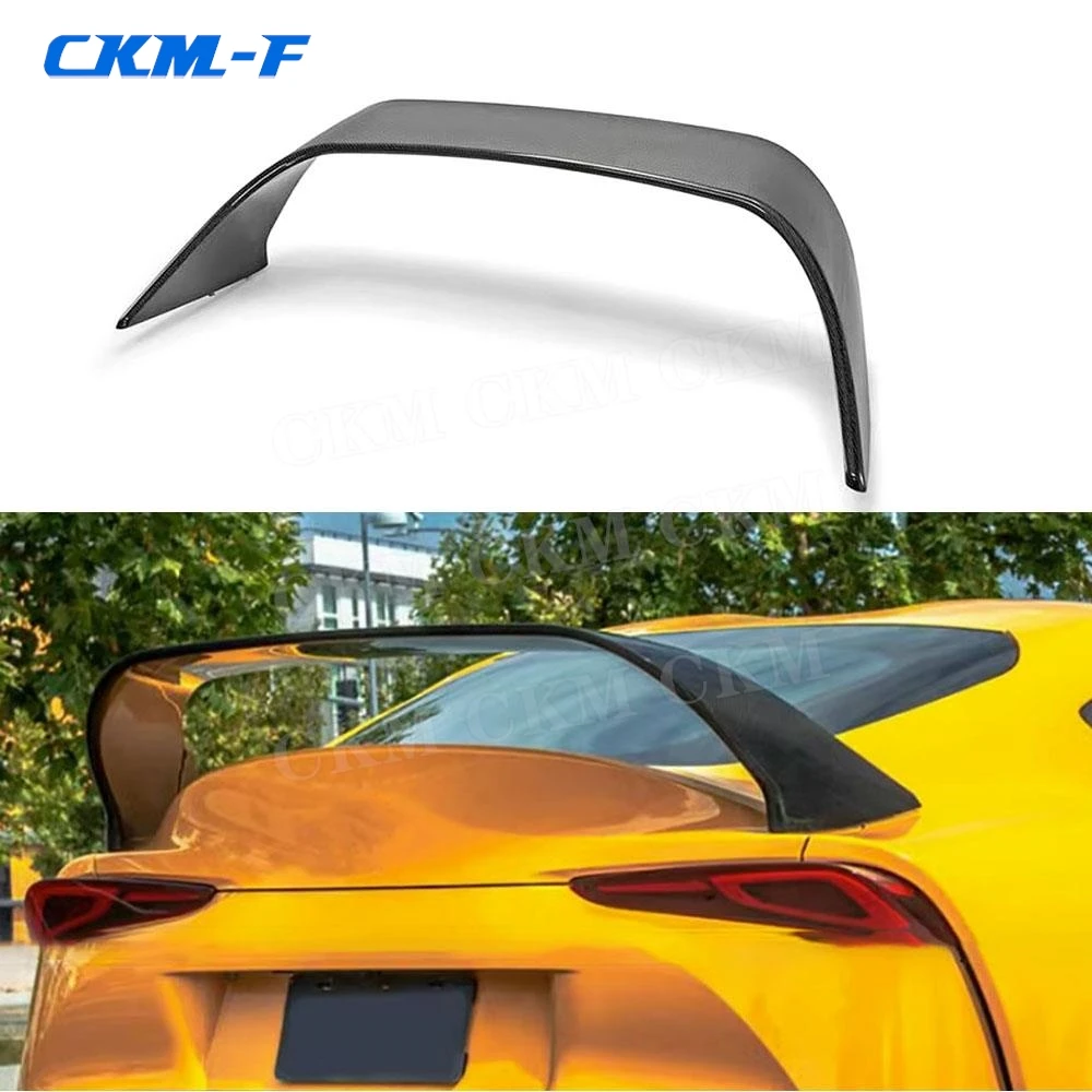 

Carbon Fiber Car Rear Trunk Boot Lip Spoiler Wing Bodykits for Toyota Supra GR A90 FRP Black Decoration M Style Accessories