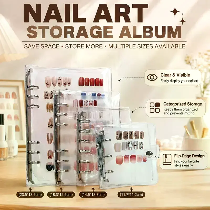 1/3Pcs Set Nail Art Storage Exhibition Album DIY Simple Nail Art Storage Tool Nail Display Organizers For Nail Art Tools