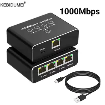 1000Mbps Ethernet Splitter 1 to 2/3/4 Gigabit RJ45 LAN Internet Splitter For TV Computer Router Switch Set-Top Box Digital TV