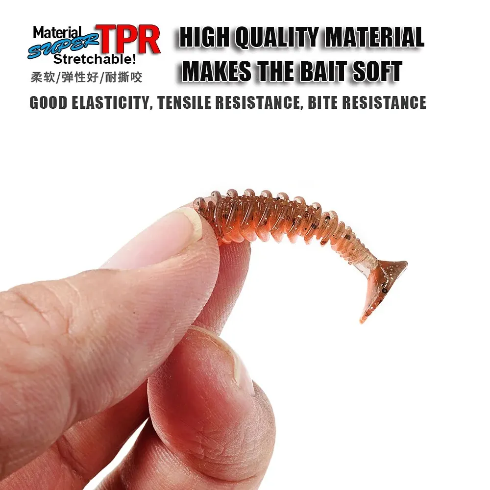SUNMILE Fishing Soft Bait Worm Artificial Baits 4cm/0.6g 20pcs Rock Fishing Wobblers Leurre Souple Lure Perch Trout Bass Lures