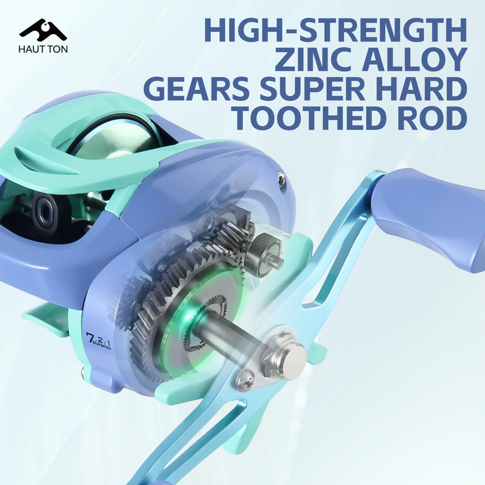 HAUT TON DV Baitcasting Fishing Reel Lightweight Aluminum Alloy Blue & Teal  Design, 7.2:1 Gear Ratio, 5KG/11.02LB Max Drag - AliExpress 18
