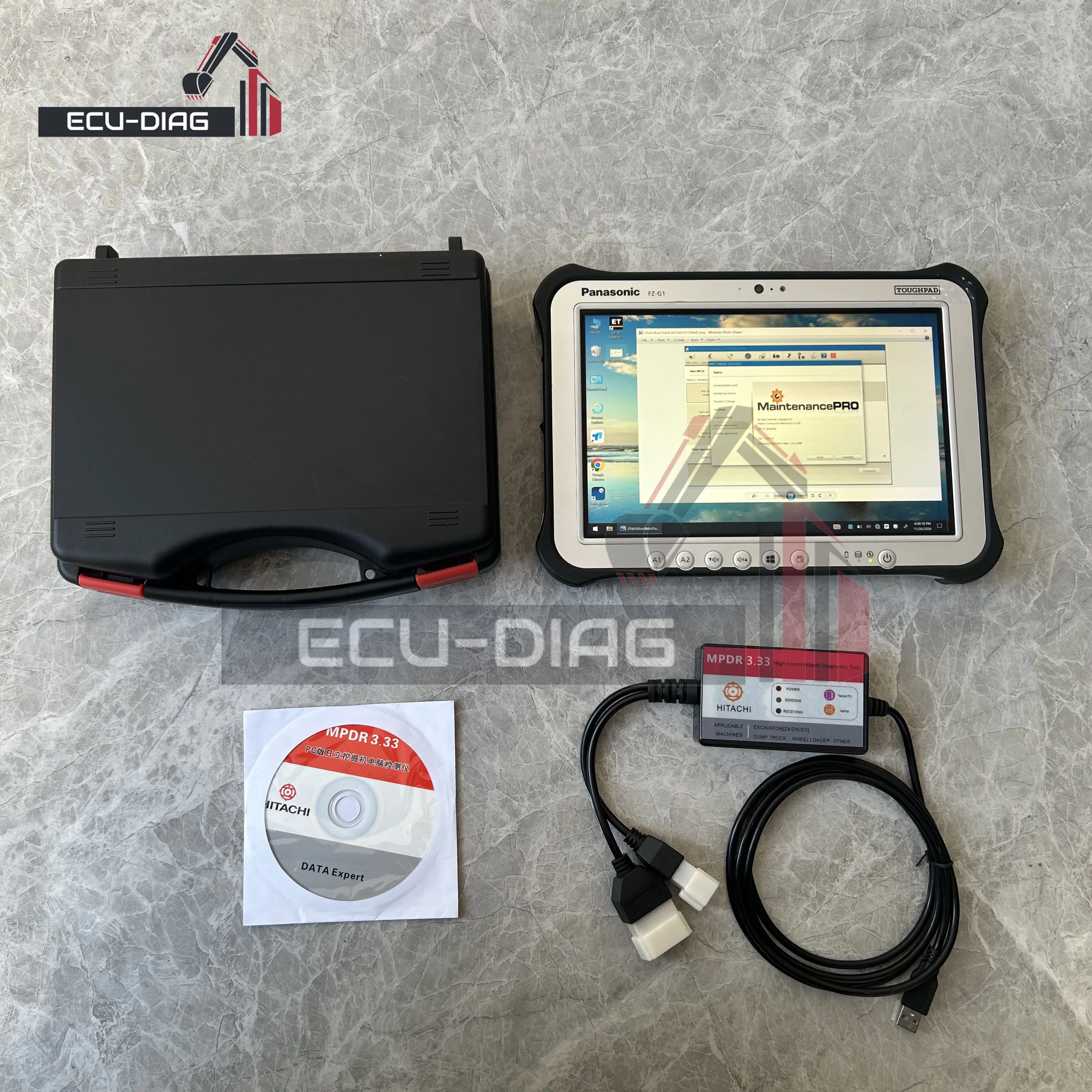 MPDR3.33 Diagnostic Scanner With Tablet  For Hitachi Truck Excavator ZW-6 ZW-5 ZW-1 ZXW-6 ZXW-5 ZXW-3 ZXW-1 ZW ZX