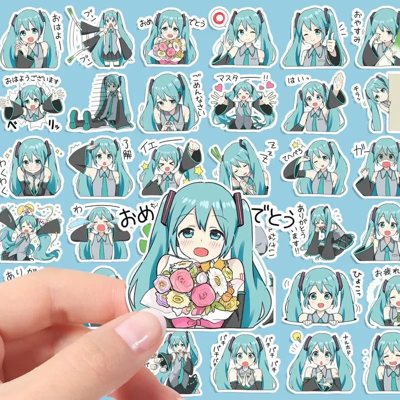 Hatsune Miku Sticker Water Proof Anime Cute Kawaii Cartoon Diy Mobile Phone Account Patch Sweet Girl Speech Speed Y2k Style New