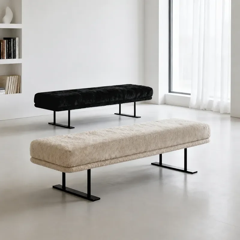 Modern Simple Bedroom Sail Bench Chenier Fabric Bench Restaurant Bench Shoe Change Stool Sand