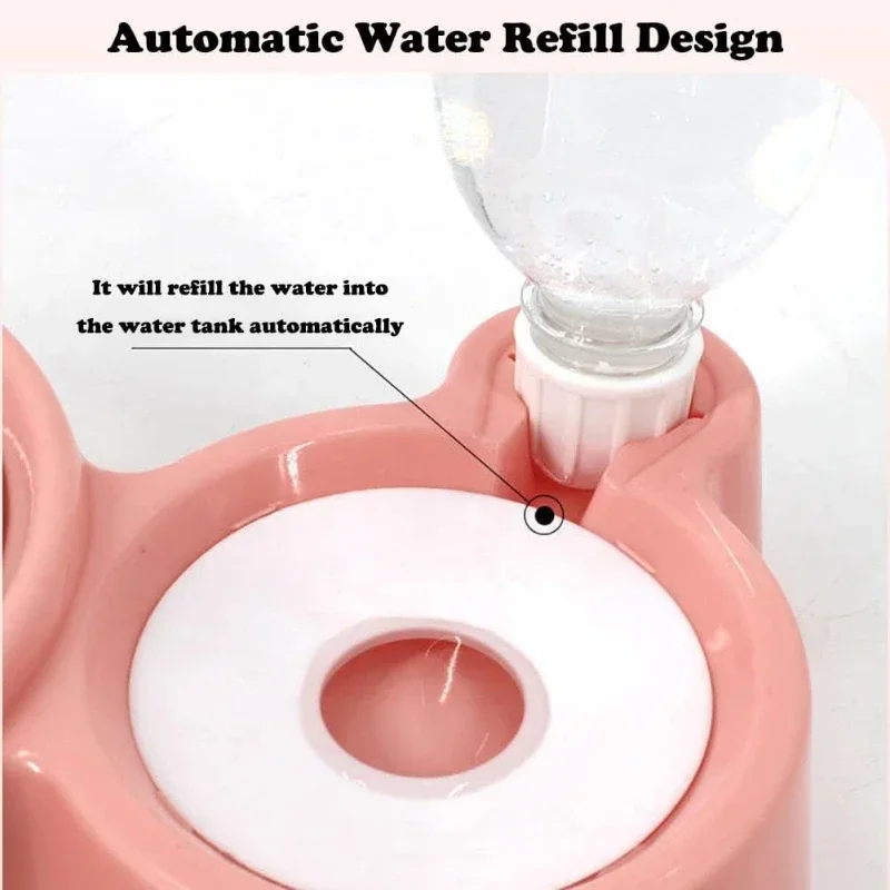 26pcssotPet موزع مياه للقطط والكلاب التلقائي تخزين المياه وعاء طعام الحيوانات الأليفة الغذاء الحاويات مع سقي مستلزمات الحيوانات الأليفة