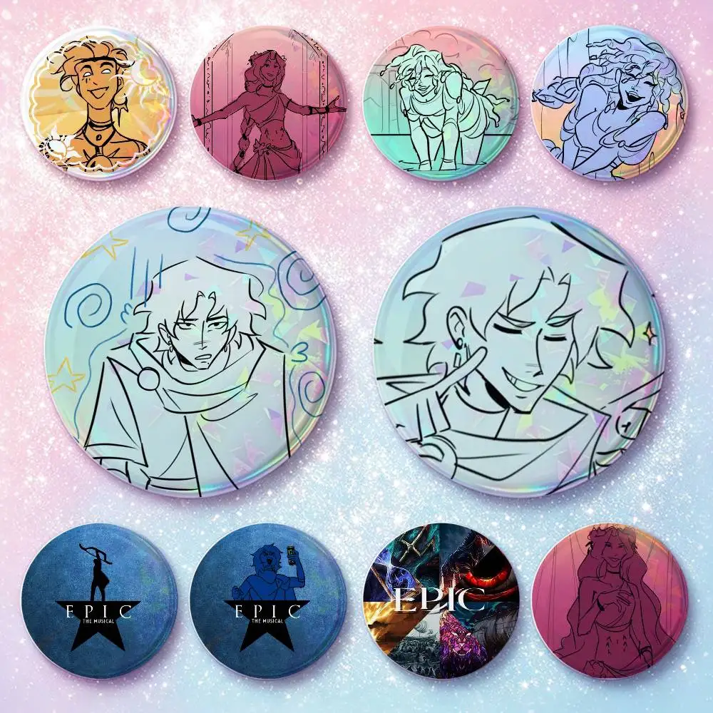 E-Epic The Musical Badges 25 32 44 58 75 Mm Round Cosplay Pin Bag Decor Fans Collect Friends Gifts Brooch Souvenir