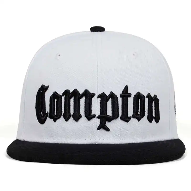 COMPBOU- Casquette de baseball brodée unisexe, casquettes Snapback Hip Hop, chapeau de sport plat à la mode, chapeaux de papa réglables, crème