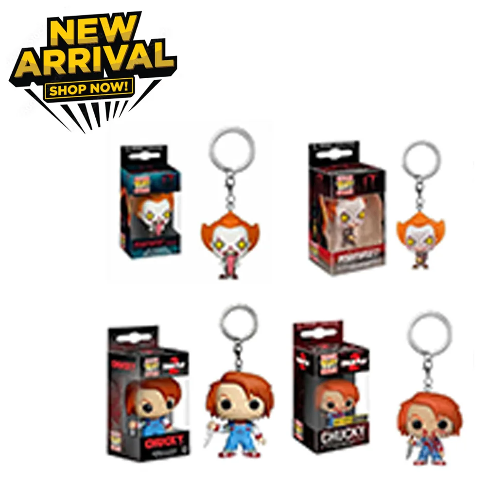 Funko Pop سلاسل المفاتيح أفلام الرعب تشاكي بيني- الفينيل ألعاب شخصيات الحركة البوب جيب سلاسل المفاتيح اللعب هدايا الهالوين