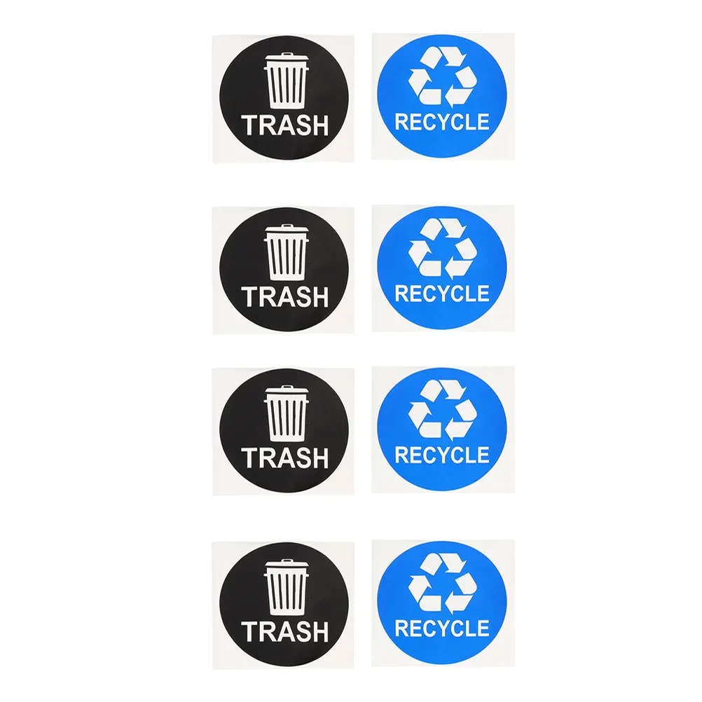 

8 Pcs Trash Can Stickers Recycling Bins for Recycle Rubbish Large and Water Proof Garbage