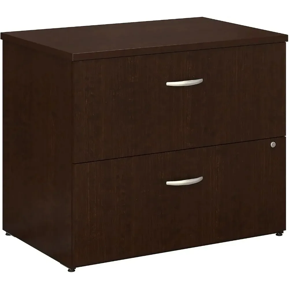 Series C 2 Drawer Lateral File Cabinet, Locking Document Storage for Home or Professional Office, Mocha Cherry