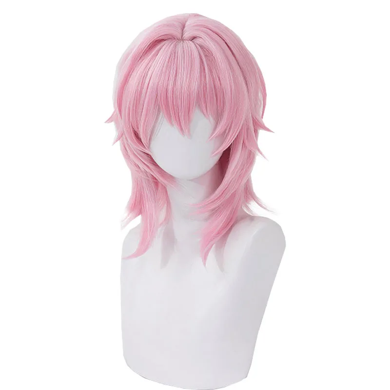 L-email wig Synthetic Hair Game Honkai: Star Rail March 7th Cosplay Wig 43cm Gradient Pink Wigs Silicone Heat Resistant Wig