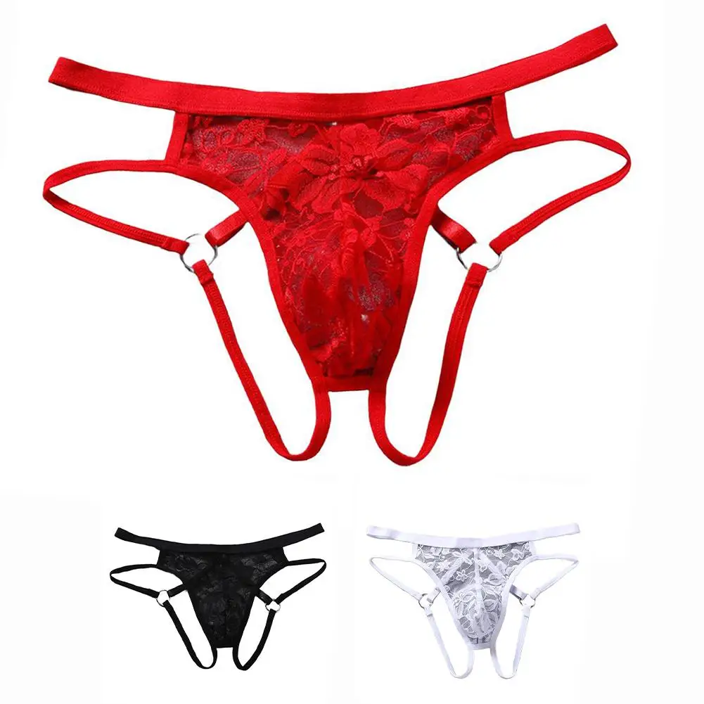 

Breathable Underwear Men G-Strings Date Night Average Size Classic Style Hollow Lace Lightweight Fabric Soft Material