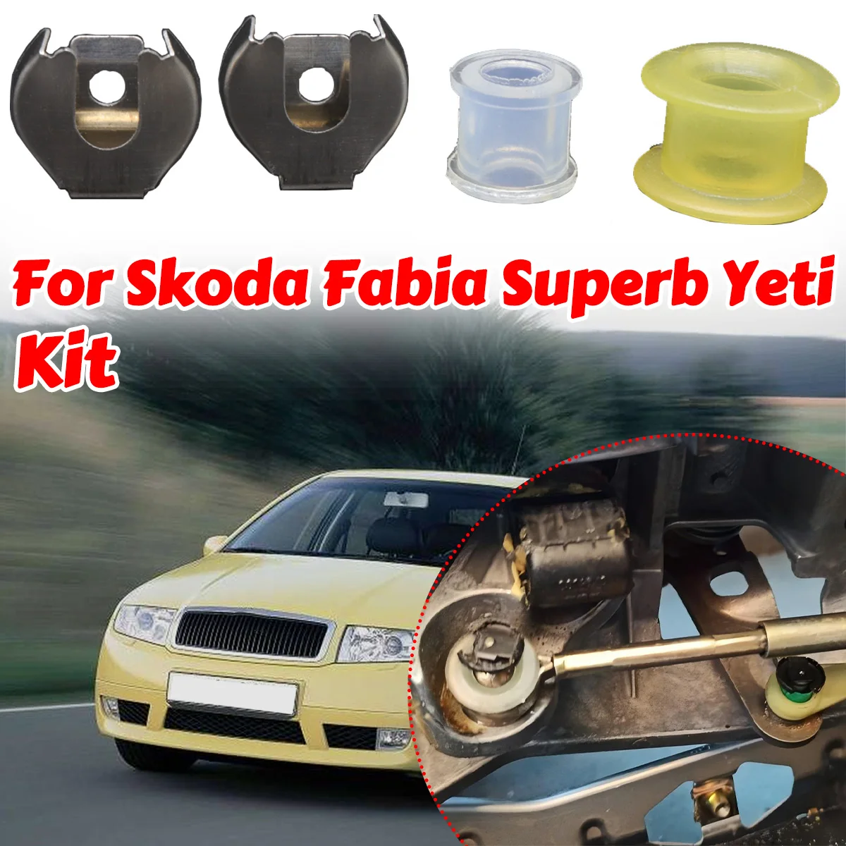 

Kit Gearshift Cable Gearbox Control Bushing For Skoda Fabia Superb Yeti Lock Washer Gear Shifter Selector Lever Linkage End Rod