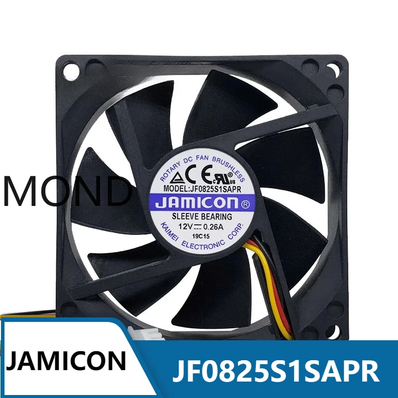 

JAMICON JF0825S1SAPR Inverter Server Cooling Fan 8025 DC12V 0.26A 8CM Chassis Power Supply UPS Cooler for C1K C2K C3K New