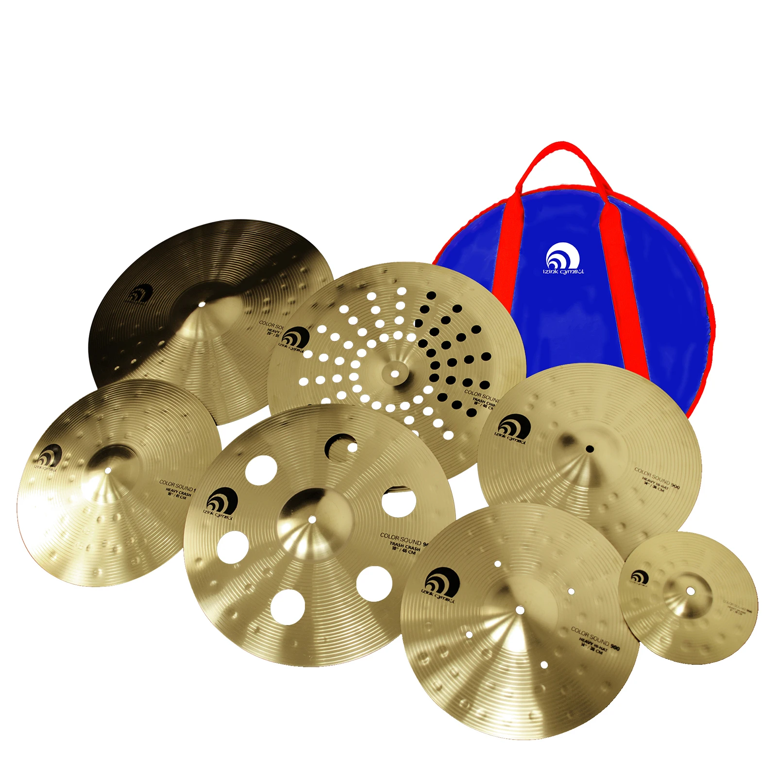Alloy & Steel Handmade Cymbal Set 7-Piece 20/18/16/14/8 Inch Deeper Sound Percussion Instrument Bag