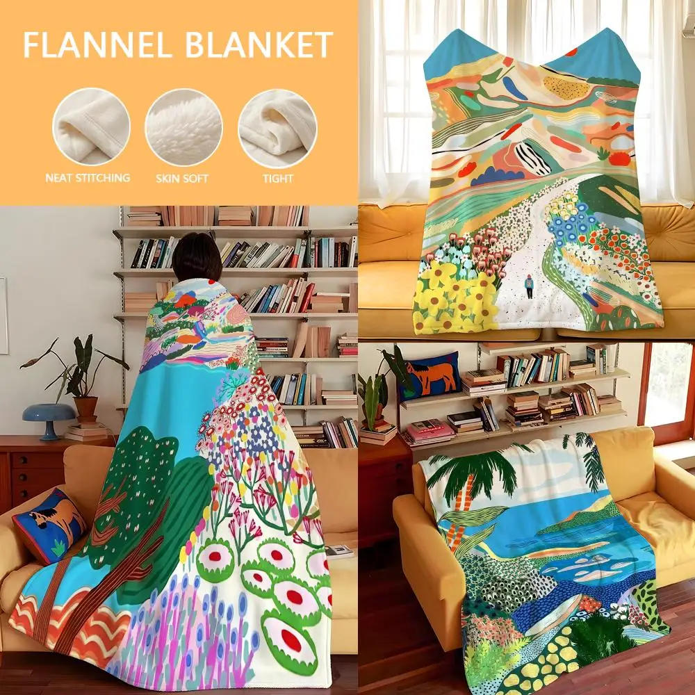 Artist M-Marina E-Ester C-Castaldo Throw Flannel Cozy Print Blanket, Portable, Durable  Machine Washable cute Cool