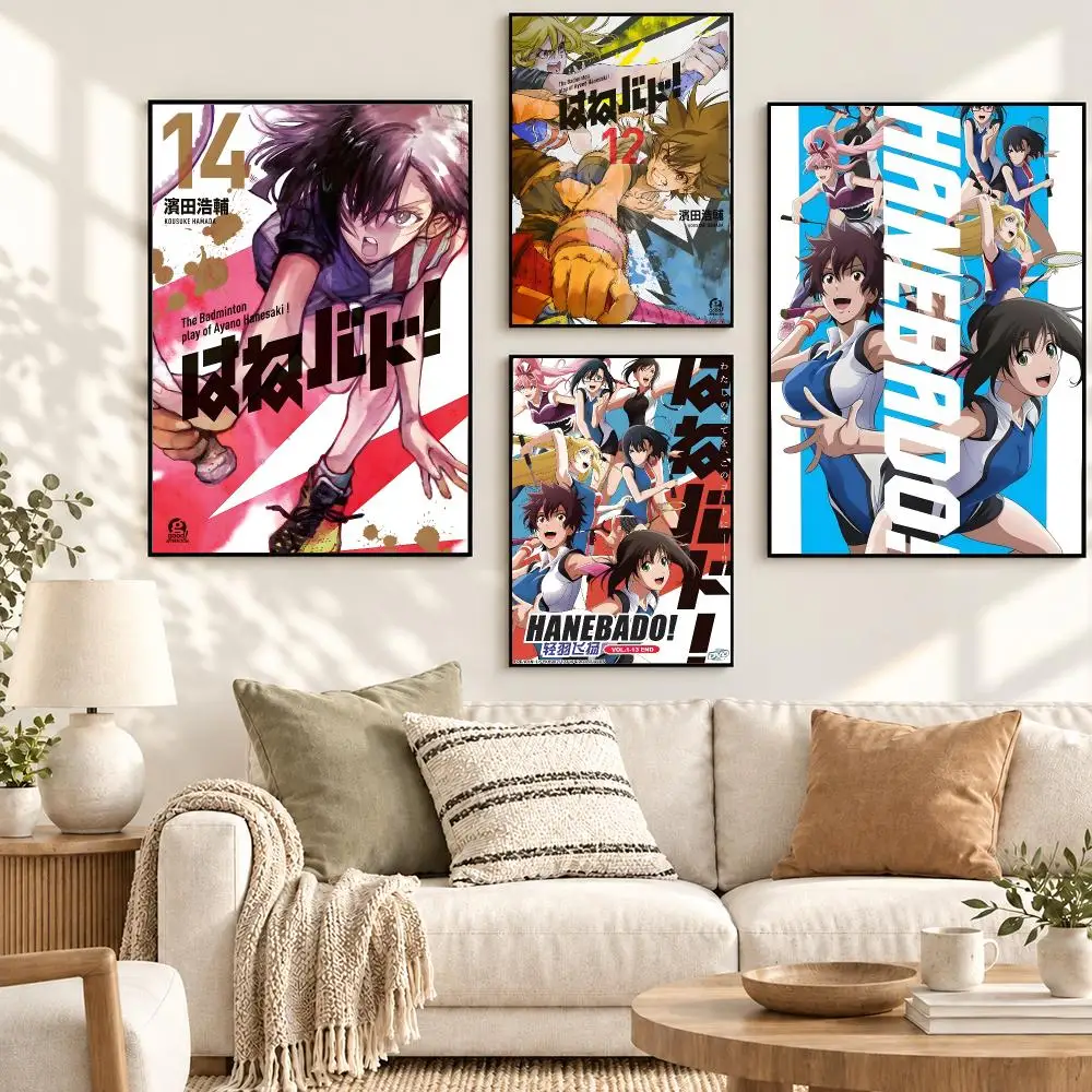 Hanebado Sports Badminton School Anime Manga Series Poster Decorative art prints for the home, holiday gifts, unframed