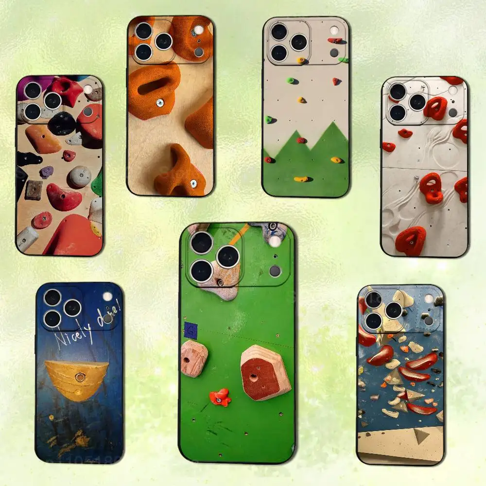 

Sports Rock Climbing Wall Phone Case For iPhone 14,13,17,12,11,16,15,Plus,Pro Max,XS,X,XR,SE,Mini,Soft Silicone Black Cover