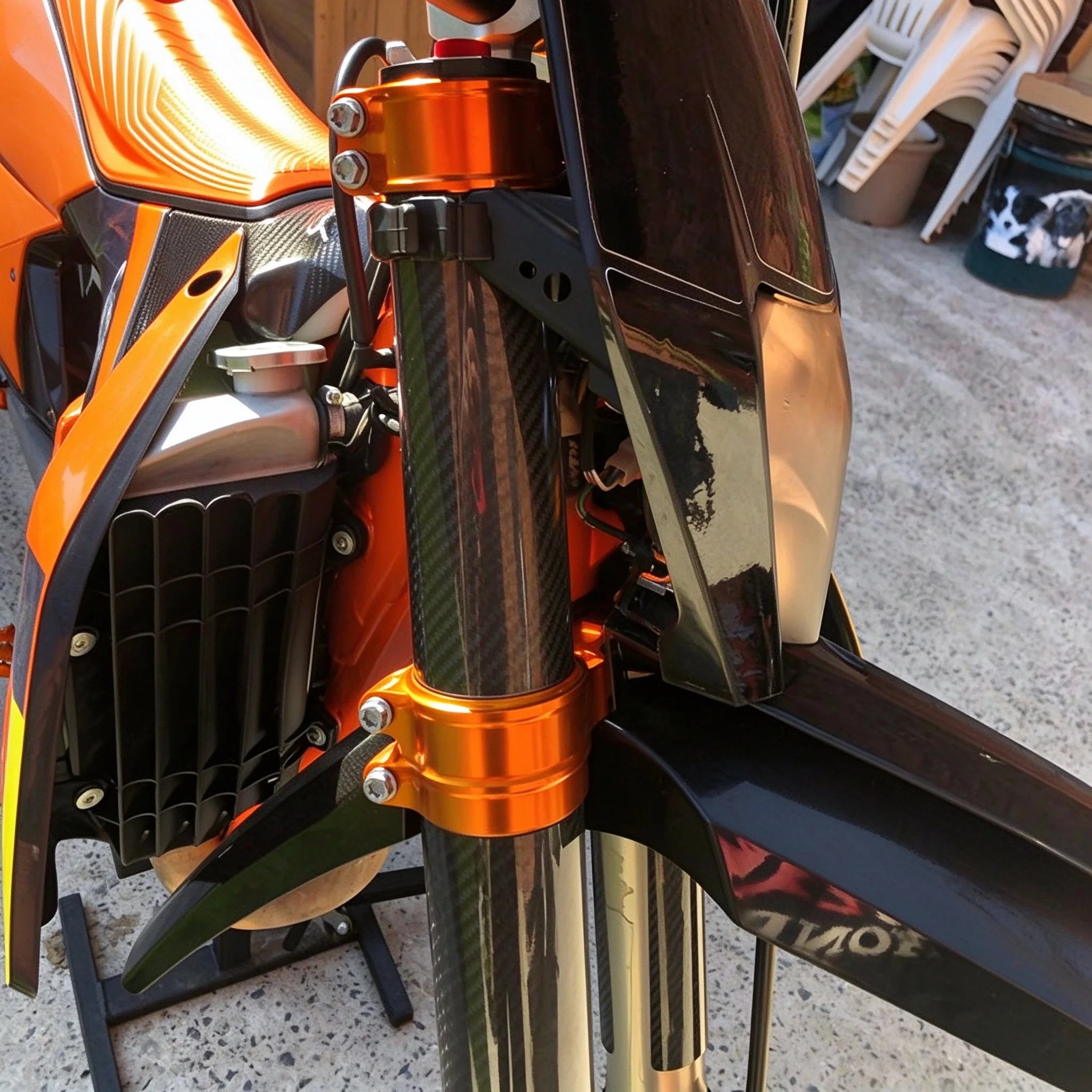 Real Carbon Fiber Motorcycle Front Fork Protector Cover for KTM Hengjian Z300 Titan Kaixi Huayang Dirt Bike 178mm 202mm