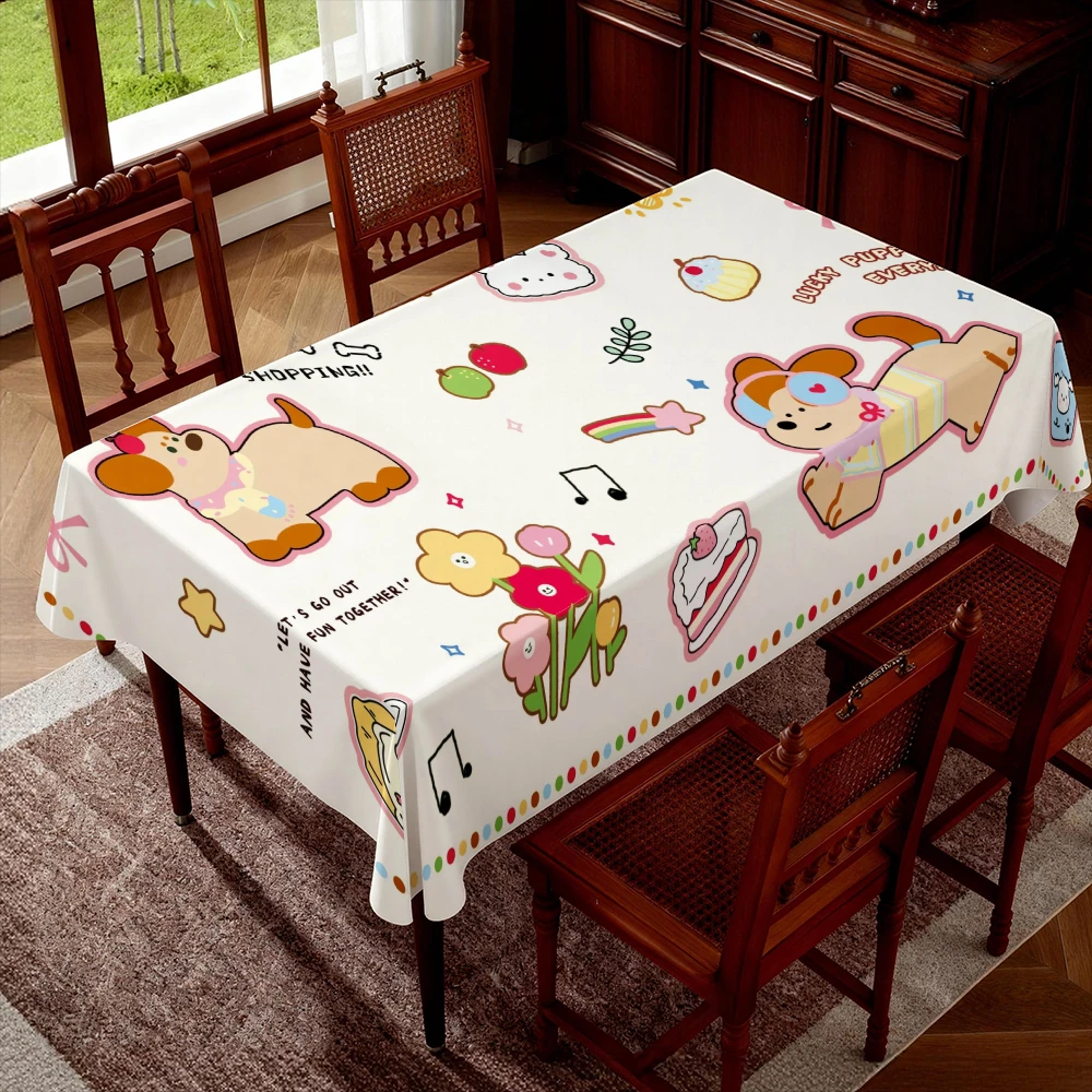 VIKAMA Botanical Garden Vintage Green Floral Tablecloth, Art Nouveau Home Decor Cover