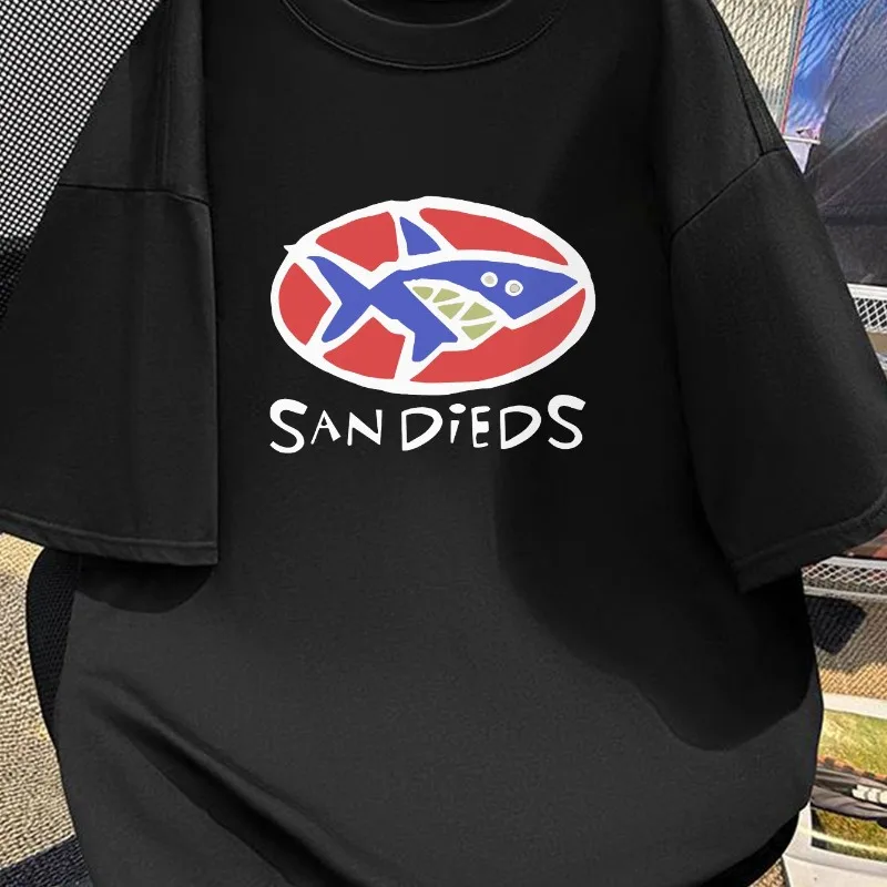 

T-shirt Lightweight Breathable Casual Daily Clothing for The Streets High Quality Shark Pattern Unisex