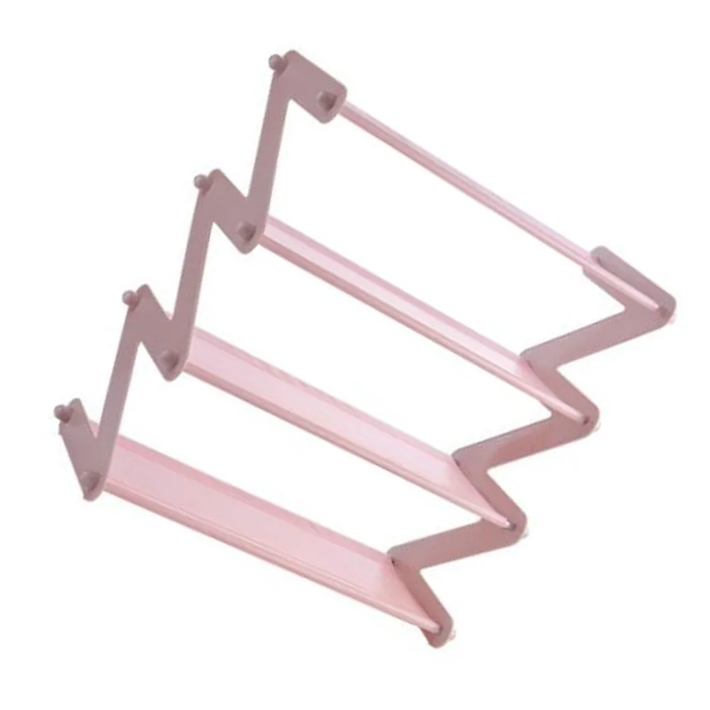 1pc Edelstahl Layered Schuh Lagerung Rack Rosa Platzsparend Für Home Küche Büro Verwenden Schuh Organizer Regal Topf Rack