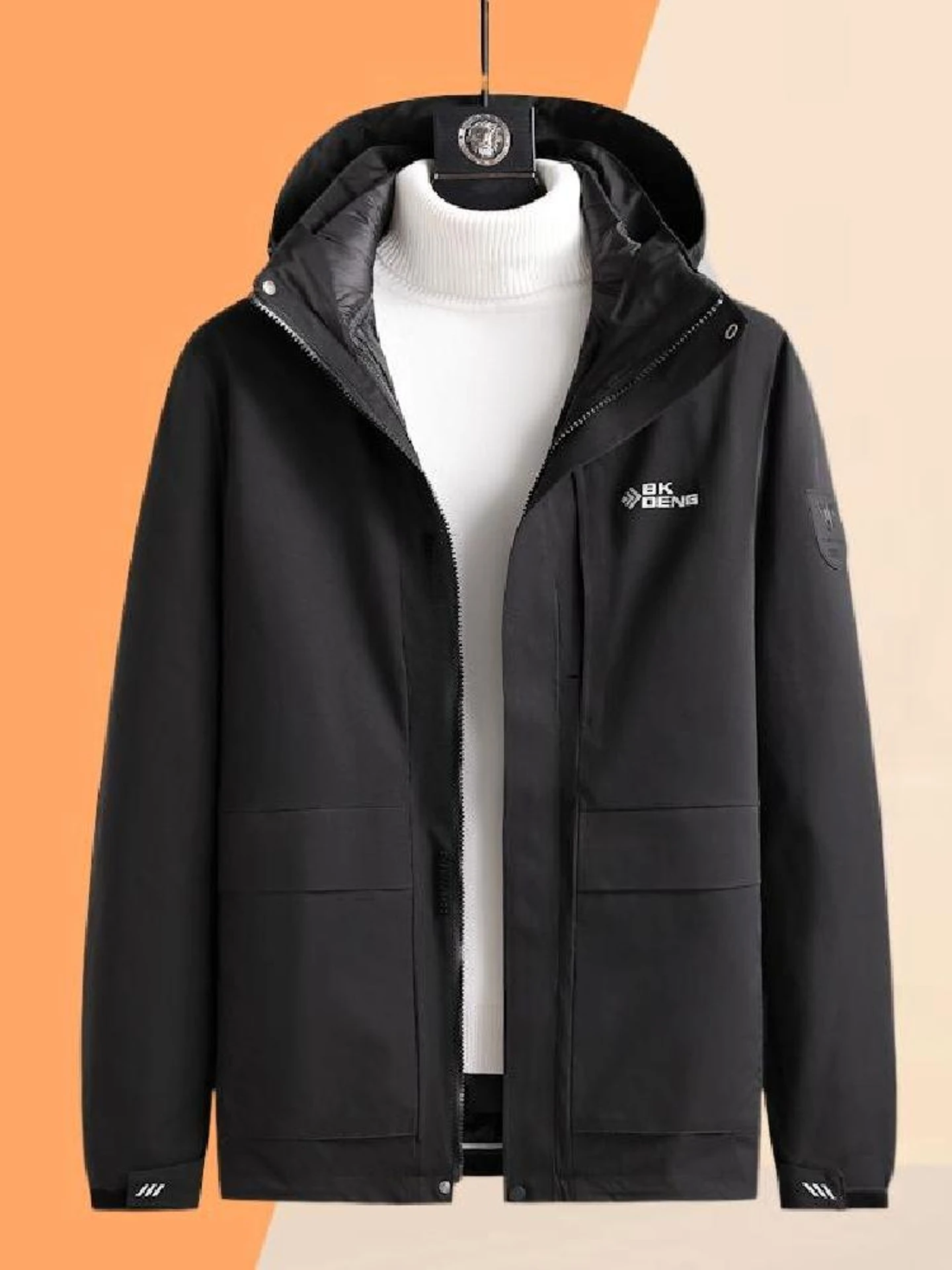

Men's down Jaet Hooded Tee-in-One Detachable Inner Liner Windbreaker Large Size Autumn Winter New Arrival Casual Ci Wear