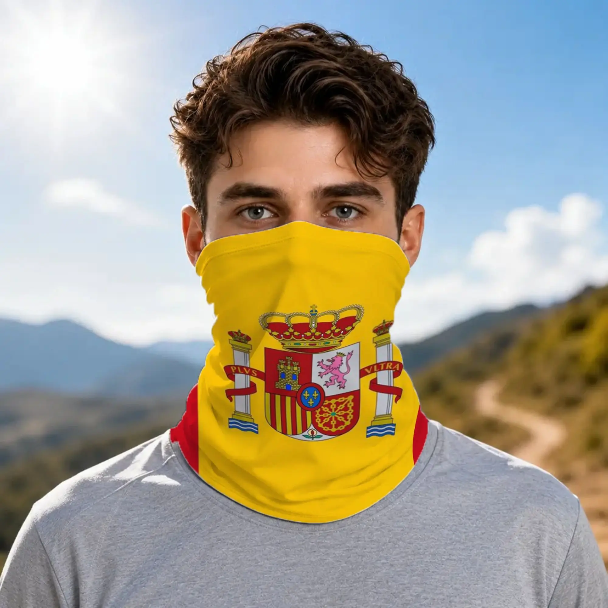Spain flag Gaiter Sun Protection Windproof  for Running Cycling Hiking Outdoor Sports