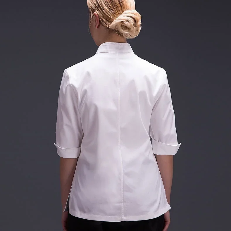 Women Restaurant Clothes Chef Waitress Jacket Work Uniform New Fashion Food Service Barista Wear