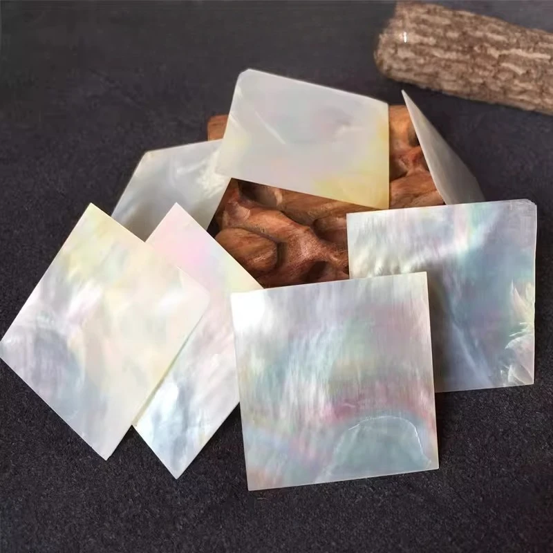 30x30x0.5mm Natural White Mother of Pearl Shell Slice for Musical Instrument Crafts Accessories Wood Inlay Carved Material view 4