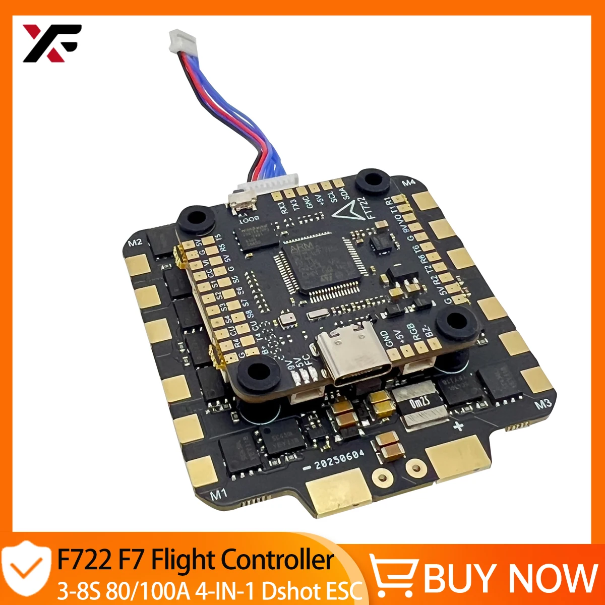 

XFlight Hobby 30.5*30.5mm F722 Flight Controller 4in1 60A/80A ESC Stack 3-8S Lipo Betaflight For RC FPV Racer Drone
