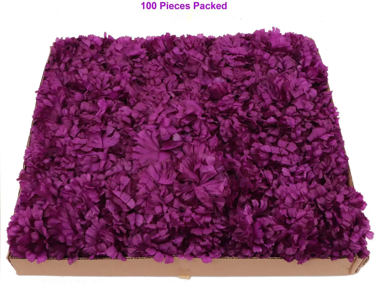 Purple Silk Carnation Picks, Artificial Flowers for Weddings, Decorations 500 Count Bulk