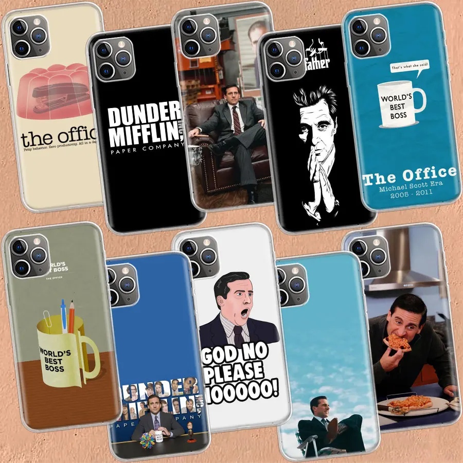 The Office Dunder Mifflin Clear Case For iPhone 11 13 14 Pro 15 Pro Max 12 Mini 16 XR X XS Max 7 8 Plus Clear TPU Phone Cov