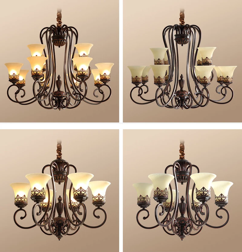 American Style Rural Pendant Lamp Retro Nostalgic Living Room Chandeliers Simple Dining Kitchen Lights Creative Personality