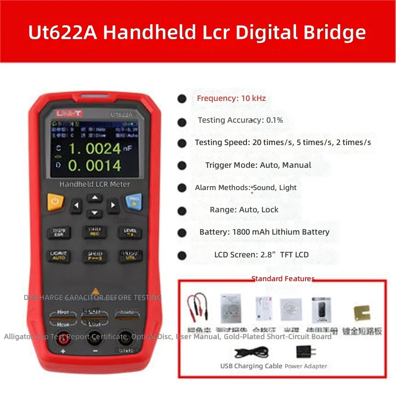 UT611/UT612 Handheld Capacitance Meter Resistance Inductance Multimeter LCR Digital Bridge Tester
