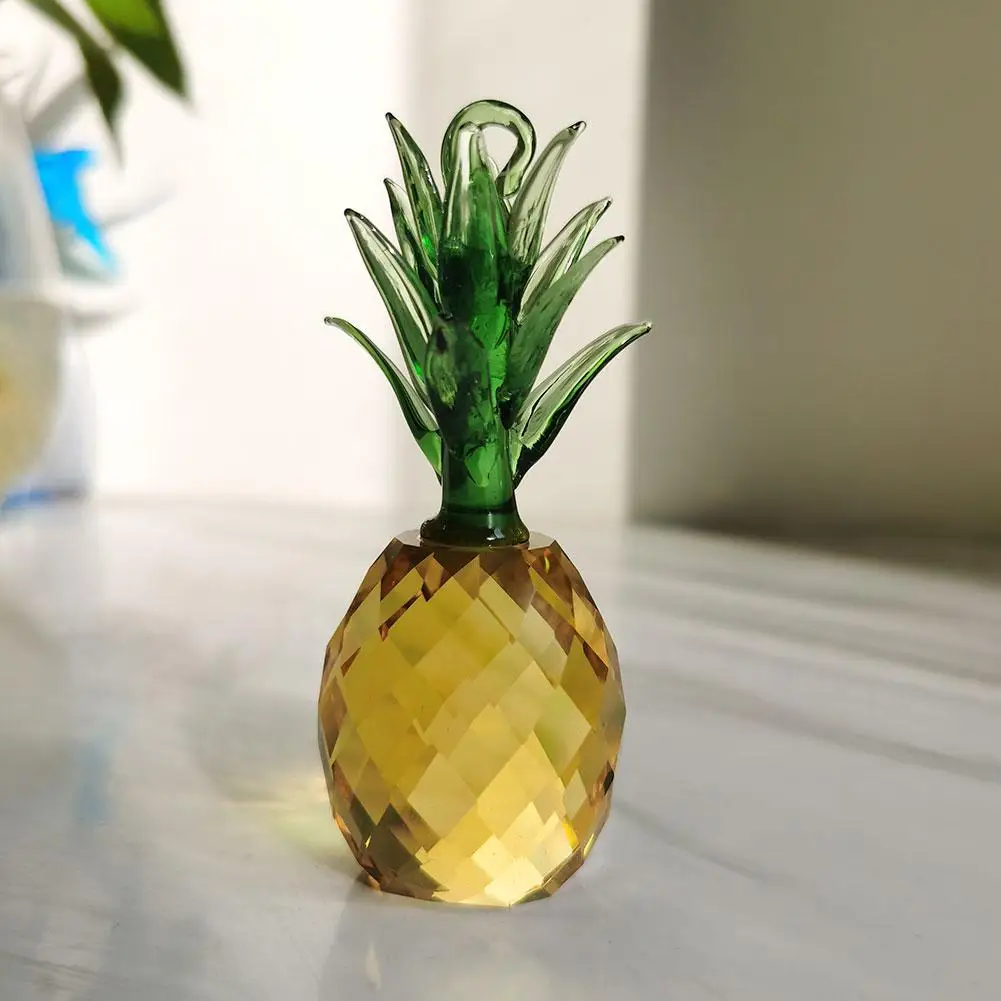 1 Pcs Pineapple Crafts Transparent Crystal For House Ornaments Home Decoration Accessories Gifts