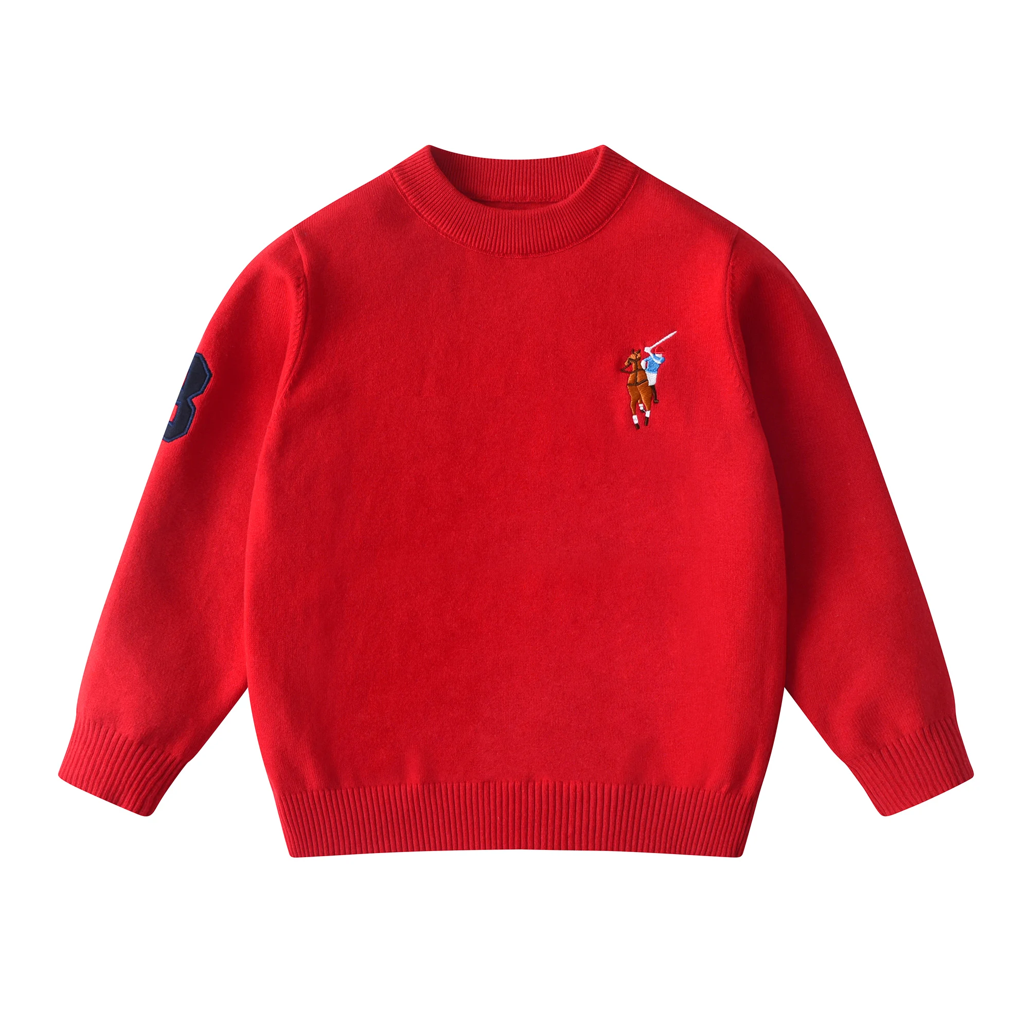 سويت شيرت للأطفال - بلوفر قطني ناعم بأكمام طويلة ورقبة مستديرة للأطفال الأولاد والبنات (نمط الخريف والشتاء)