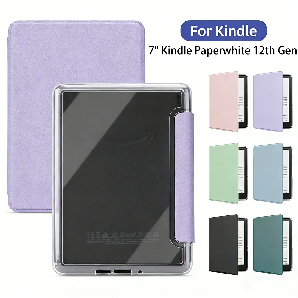 Funda para Kindle Paperwhite 6 (12.ª generación) de 7 pulgadas, parte trasera de acrílico transparente, protección contra arañazos y caídas, para Funda Kindle E-Reader