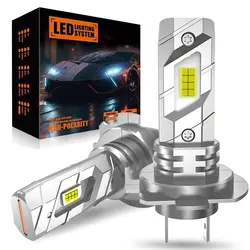 25000LM H7 LED Headlight Bulb Mini Wireless 120W 16pcs CSP Chips for Car Headlamp Auto Diode Lamps H7 Led Automobile 12V 6500K