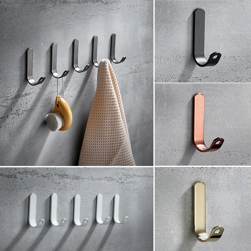 Clothes hook wall mounted wardrobe bathroom hanging clothes hook single creative all copper metal non perforated towel clothes