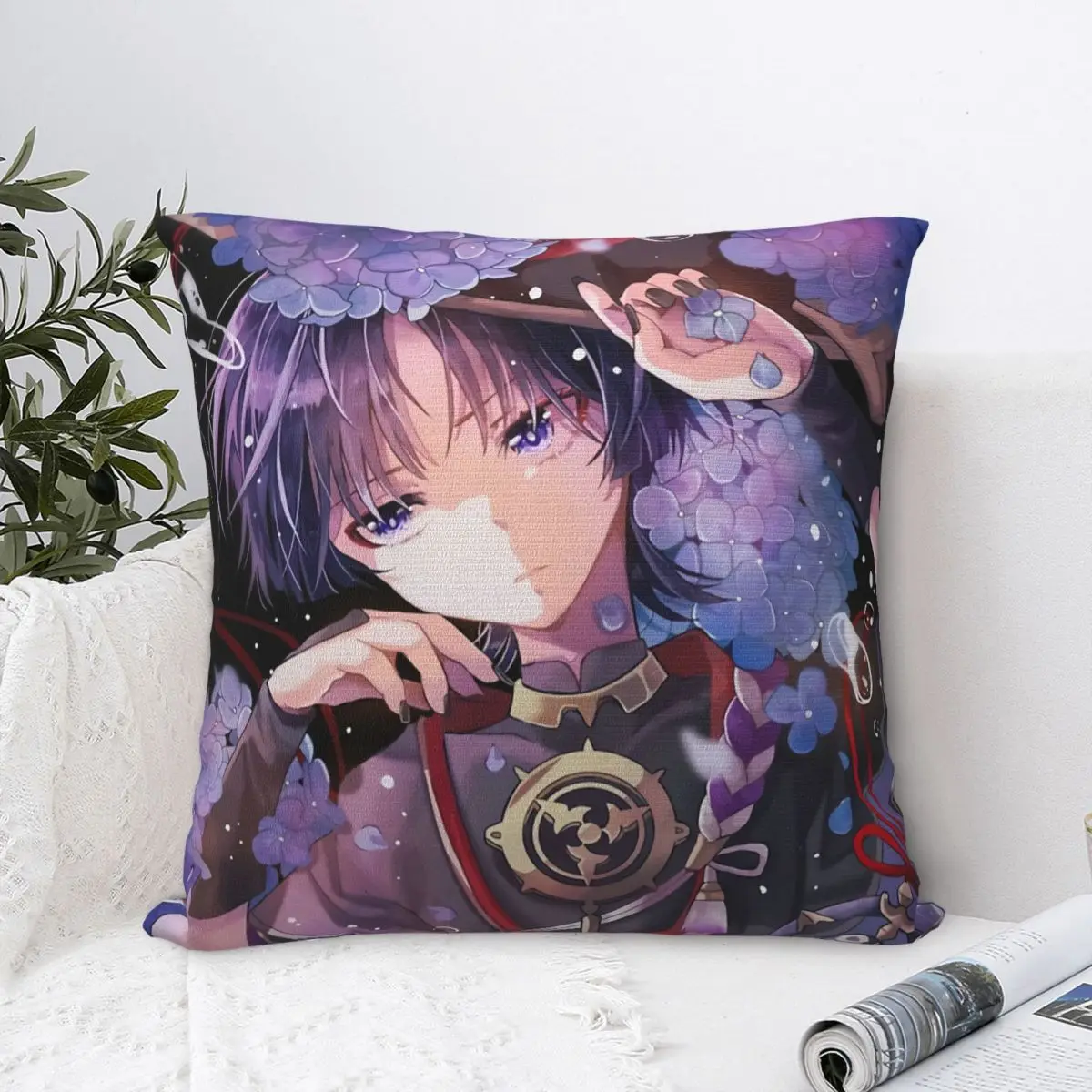 Scaramouche Throw Pillow Case Genshin Impact Game Backpack Coussin Covers DIY Printed Soft Sofa Decor