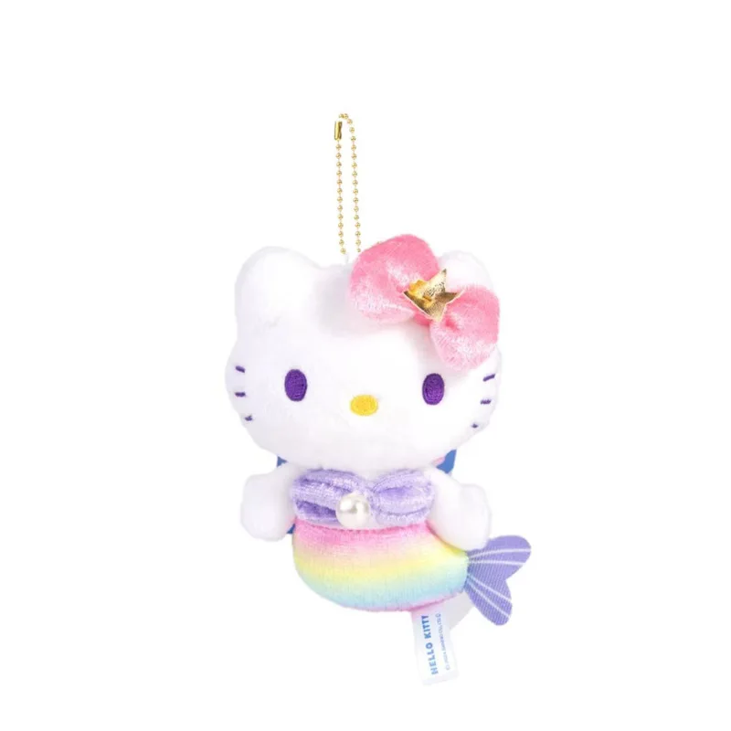 Kawaii Sanrio Hello Kitty 50Th Anniversary Mermaid Rainbow Plush Toys Plecak Breloczek Akcesoria Breloczek Lalka Prezent Świąteczny