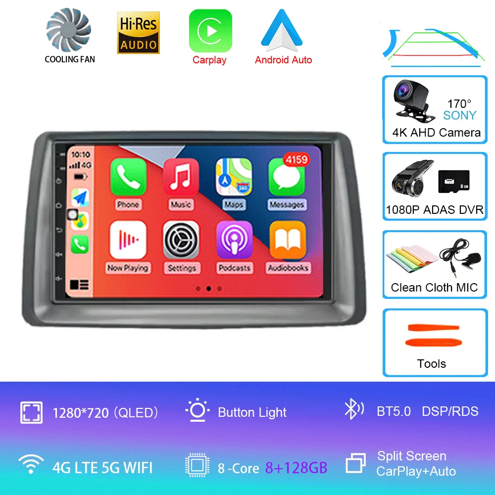 7 inch autoradio Android 16 voor FIAT Panda 2003 2004 2005 2006 2007 - 2012 Stereo Multimedia Speler Navigatie Autoradio Carplay Auto