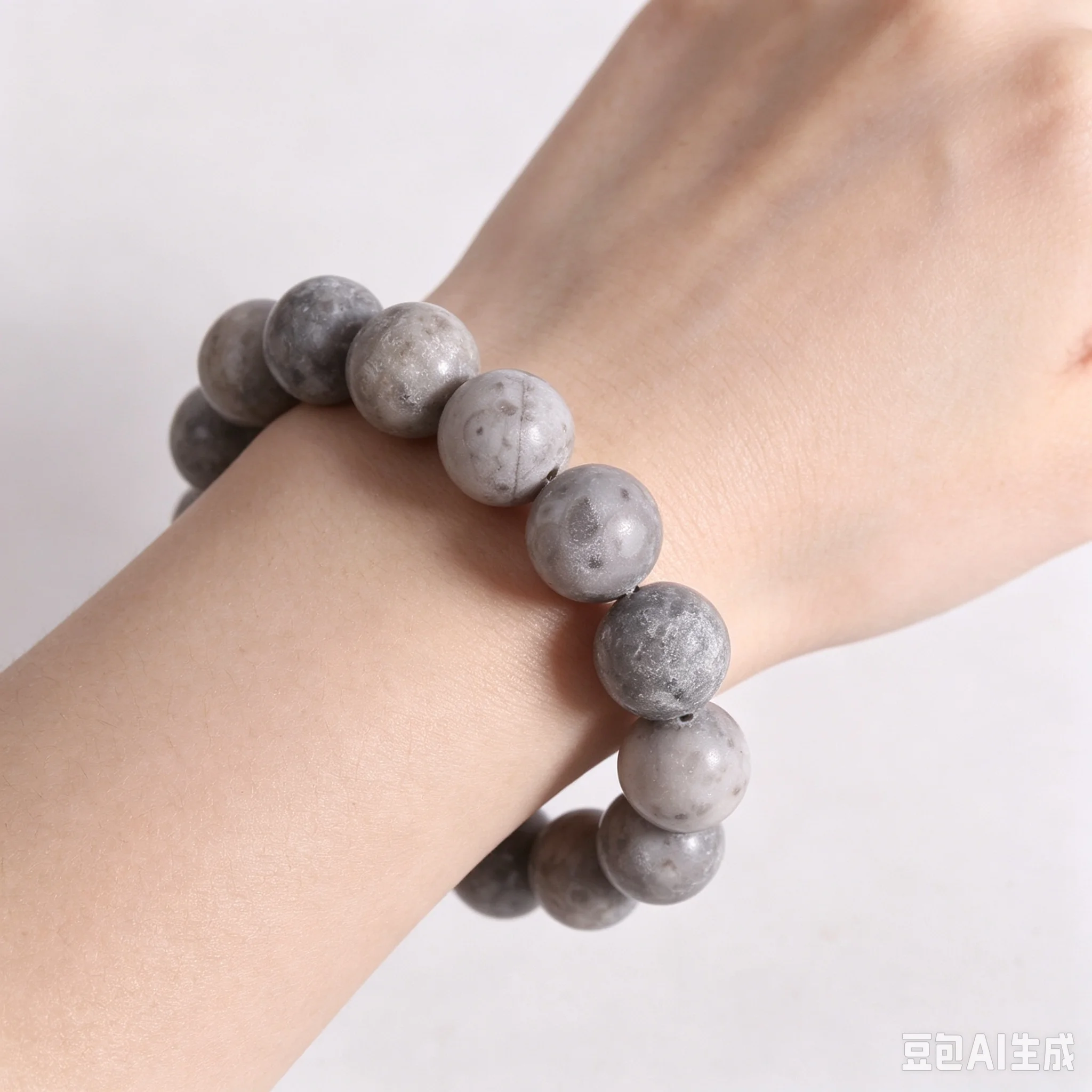 Matte Gray Fossil Coral Round Beads, Natural Stone Beads,6mm 8mm 10mm Gray Spherical Loose Beads for Bracelet Jewelry Making view 2