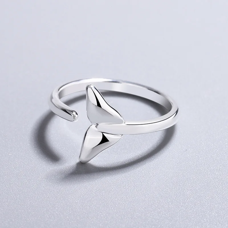 Kreative Mode Persönlichkeit Tier 925 Sterling Silber Schmuck Süße Reizende Fischschwanz Frauen Exquisite Öffnung Ringe R117