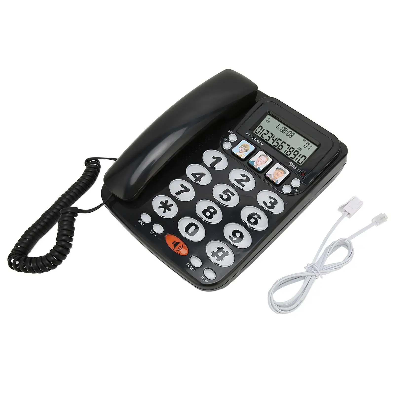 2-Line Corded Landline Phone with Speed Dial, Caller ID, Last Number Redial & Mute for Home and for hotel Use