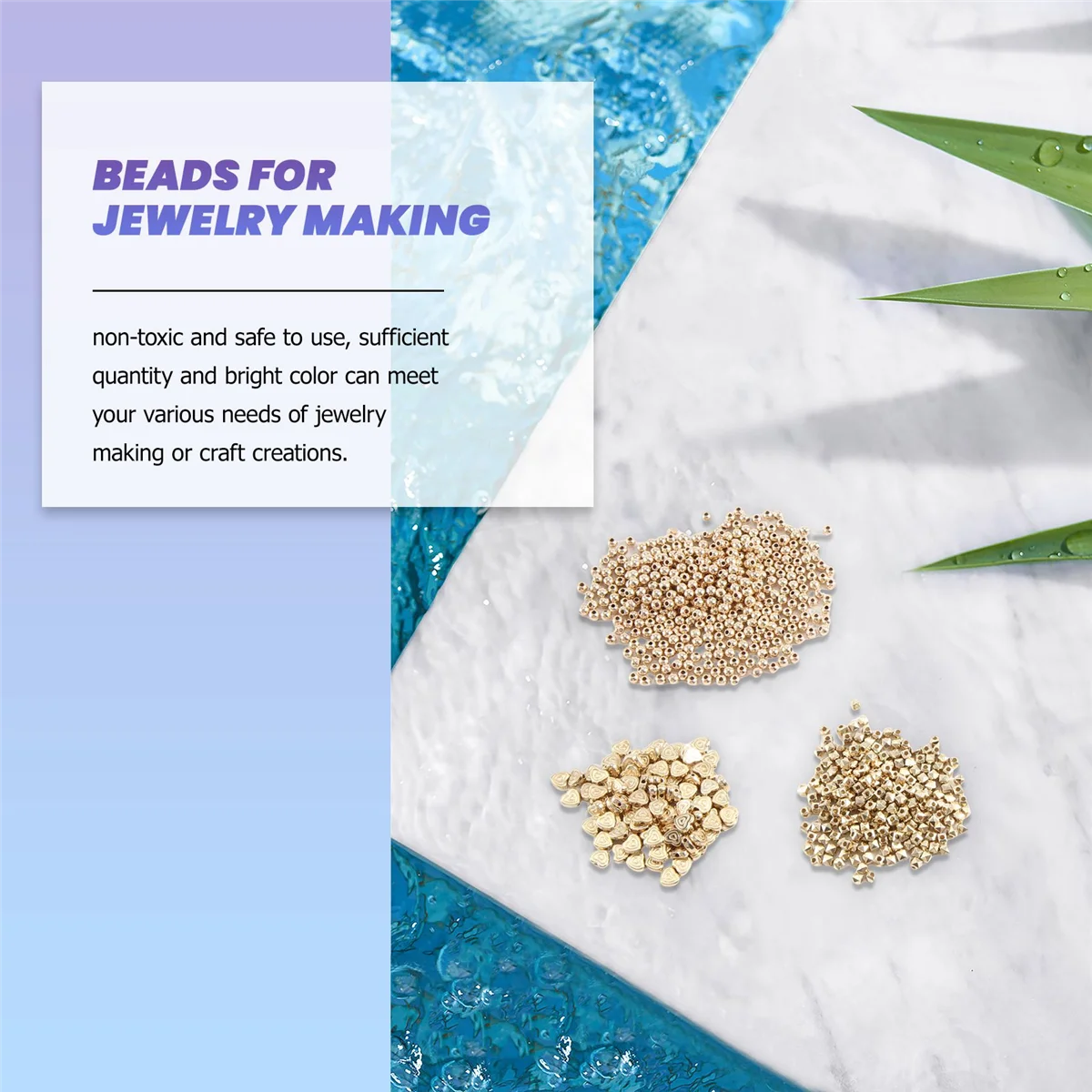 ABQR 1200 pièces ensemble de perles d'espacement pour la fabrication de bijoux de bracelets, boucles d'oreilles, colliers (6 formes différentes)