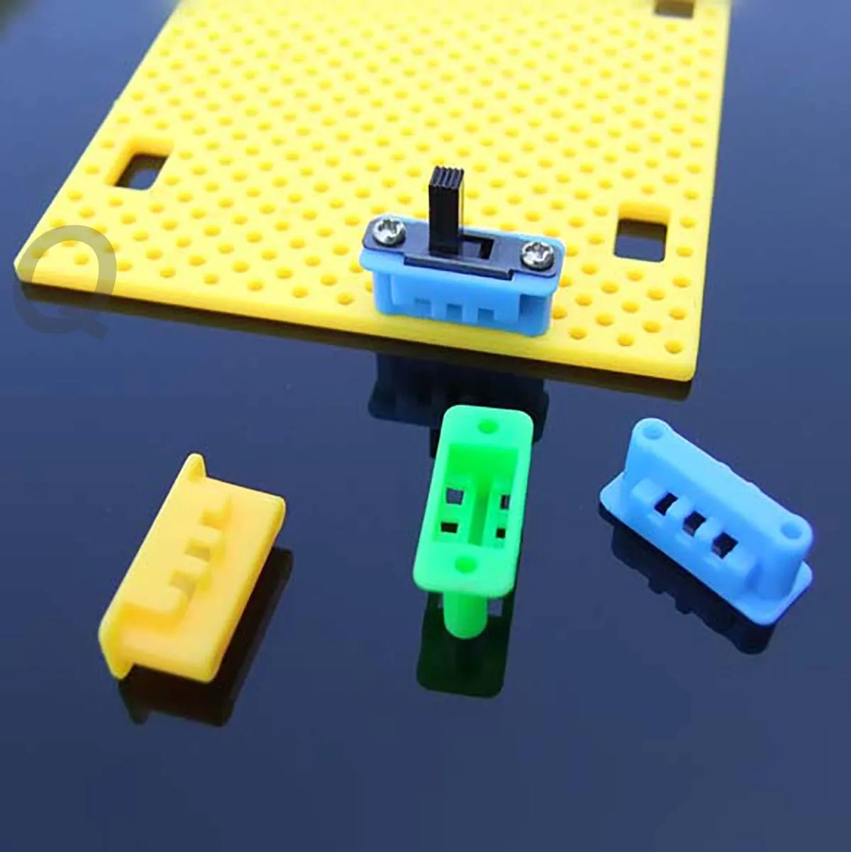 20Pcs Switch Holder Yellow Green Blue Toggle Switch Mounting Block Switch Solderless Mounting Block With Plastic Plate
