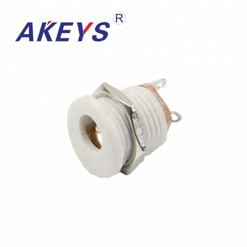 10 PCS DC-022M white 5.5*2.1MM round DC power socket jack pcb Mount DC jack with screw nut